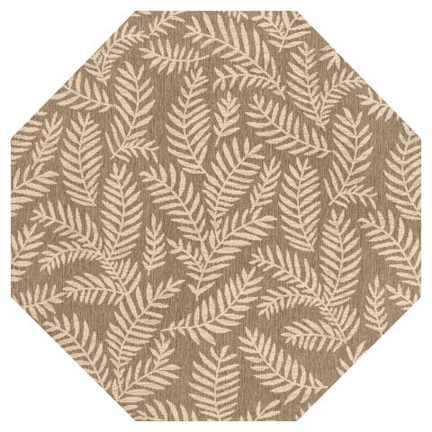Nevis Palm Frond Octagon Indoor/Outdoor Area Rug