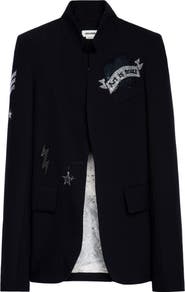 Zadig & Voltaire Very Bis Multistrass Open Front Blazer