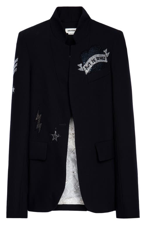 ZADIG & VOLTAIRE ZADIG & VOLTAIRE VERY BIS MULTISTRASS OPEN FRONT BLAZER 