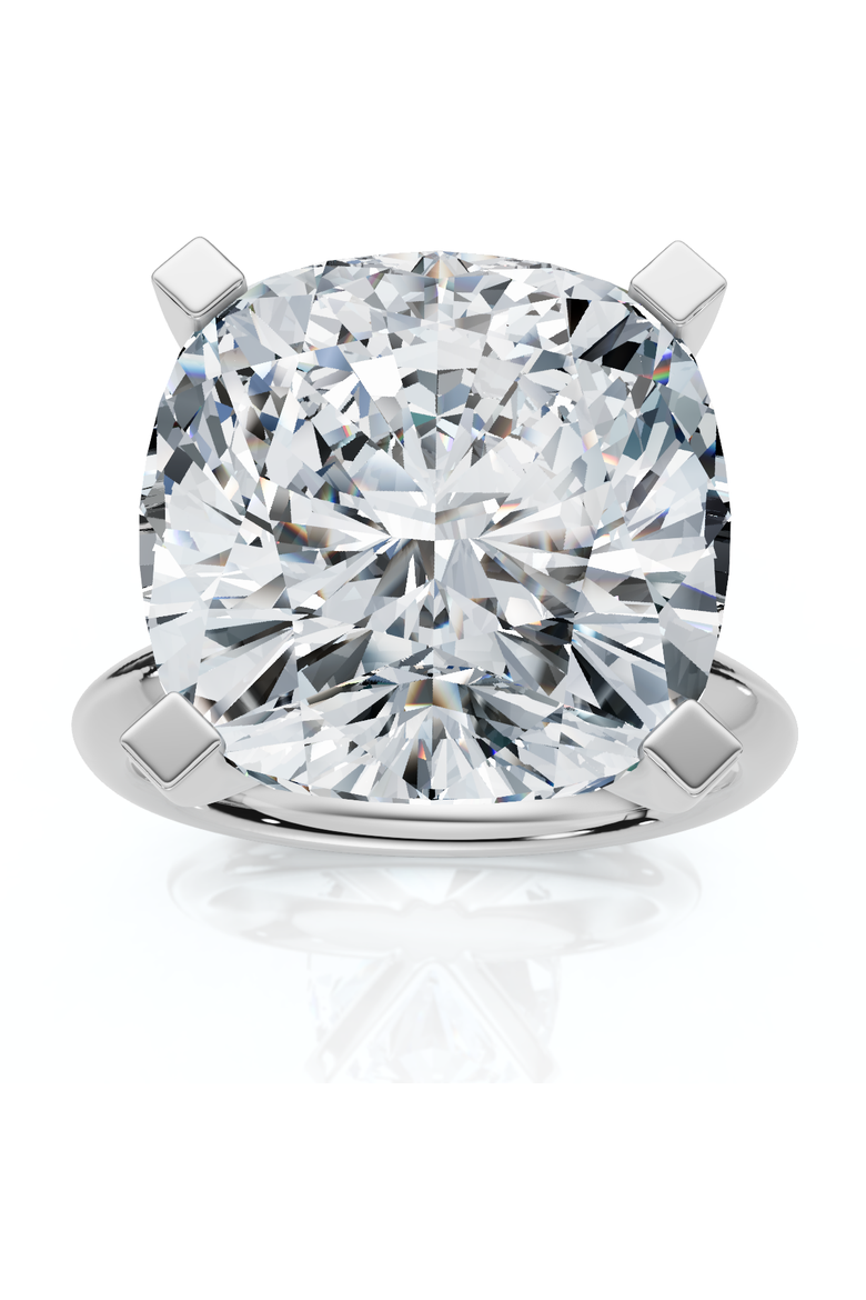 Certified 7Ct Cushion Diamond Engagement Ring 14k Gold Lab Grown, Main, color, 14k White Gold