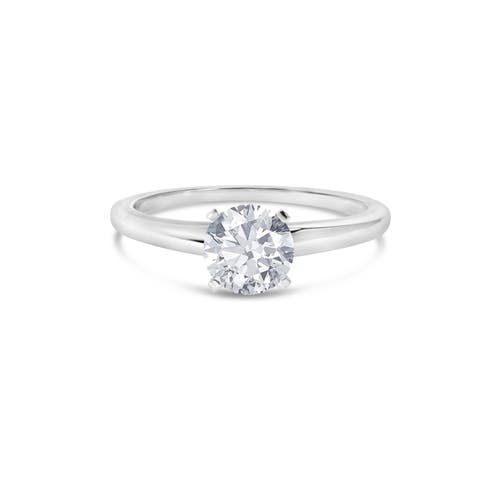 14K White Gold 1.0 Cttw Round Lab Grown Diamond Engagement Ring