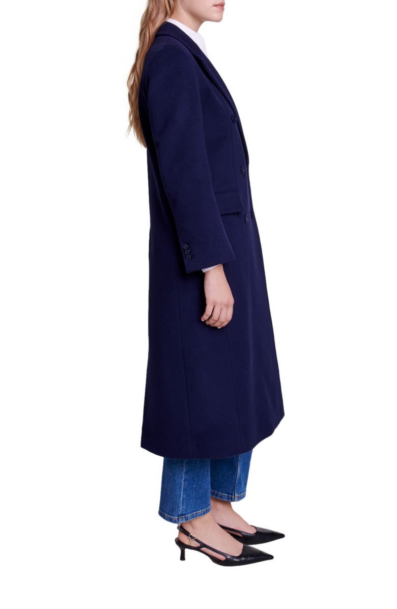maje Giorgina Bracelet Sleeve Virgin Wool Blend Coat, Alternate, color,