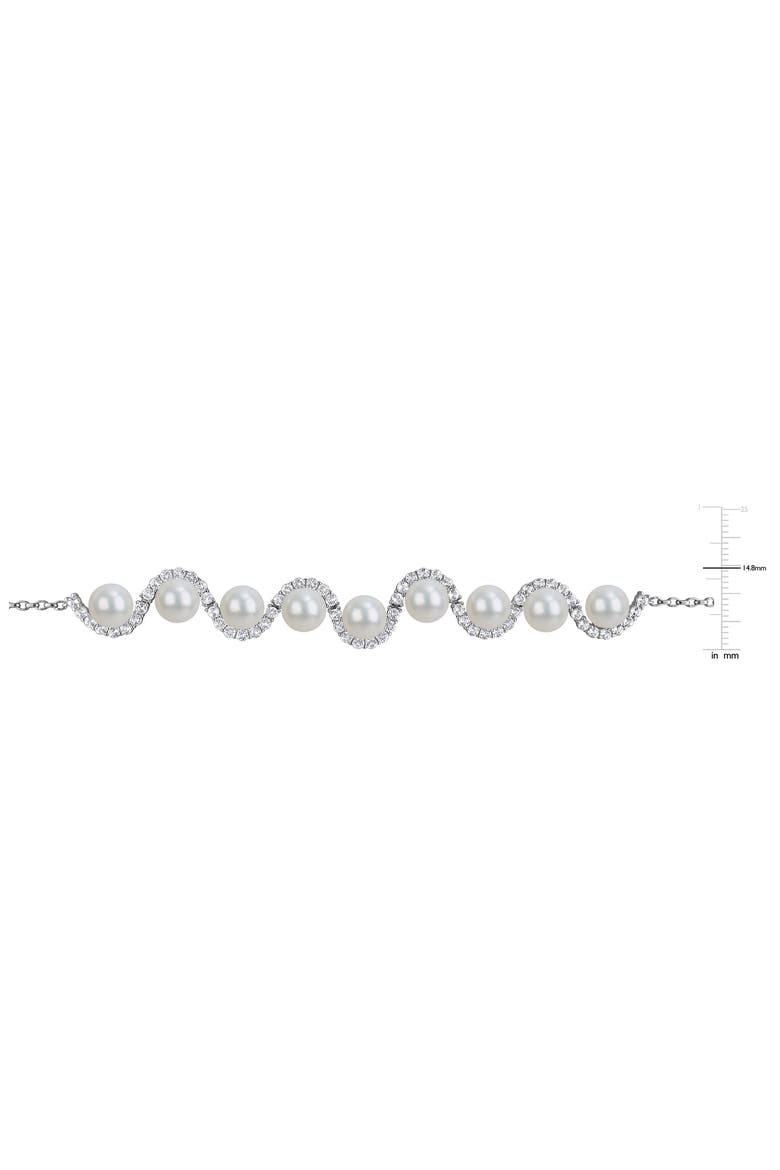 8-8.5mm Cultured Freshwater Pearl & White Topaz Necklace, Alternate, color, WHITE