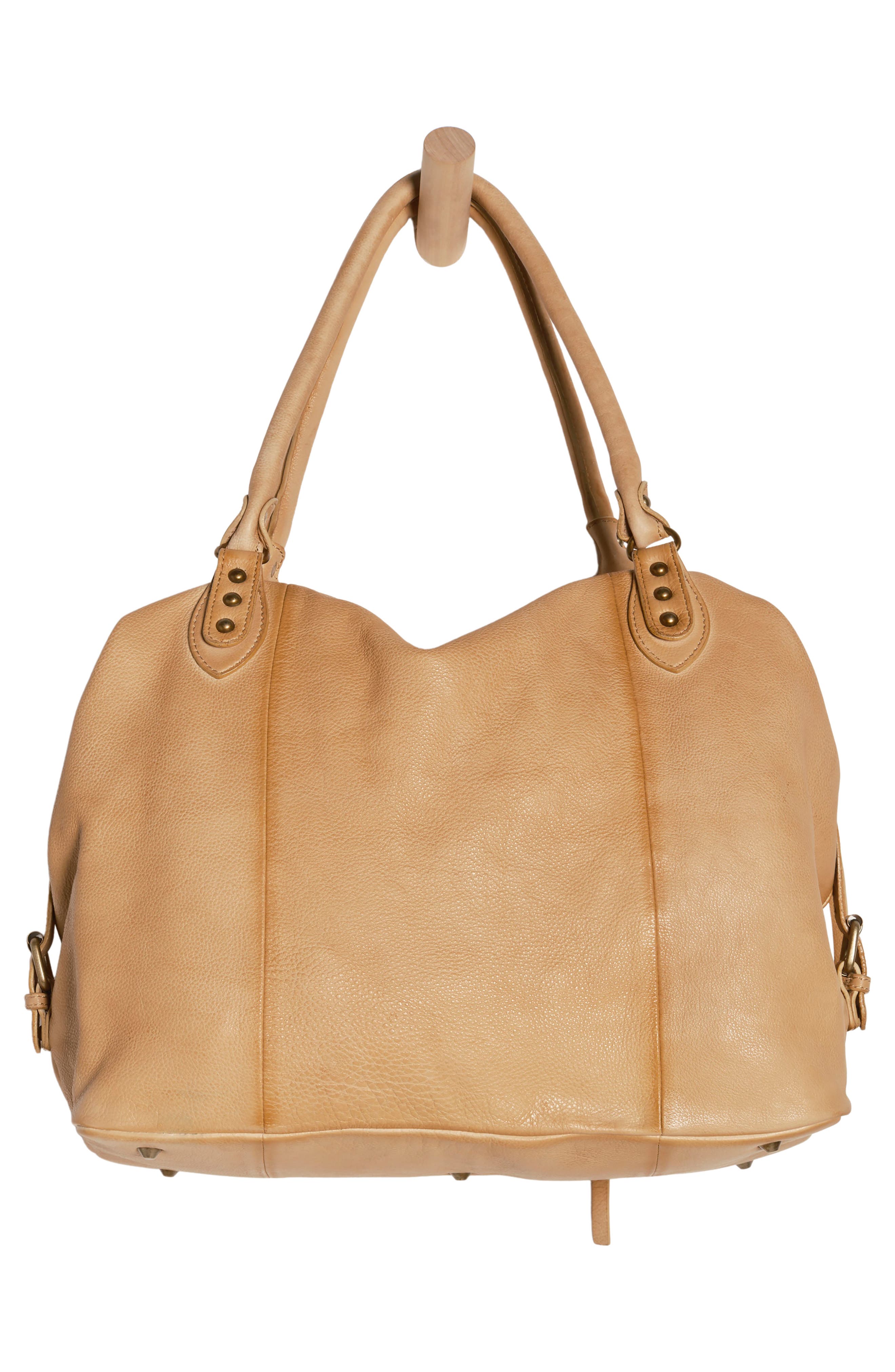 Free People We The Free Emerson Lambskin Leather Tote, Alternate, color, Italian Straw