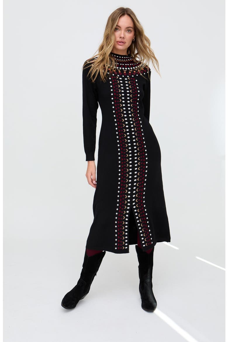 Jethro Geometric Printed Maxi Dress, Alternate, color, Black