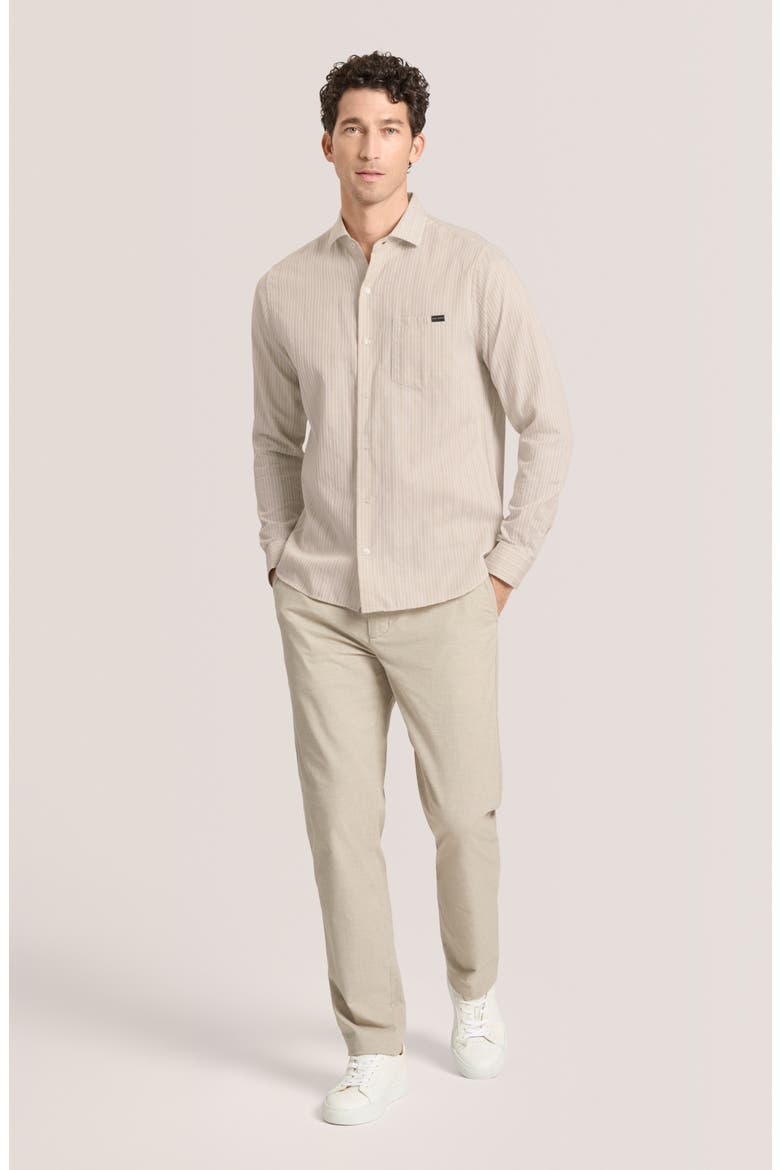 Stripe Long Sleeve Button-Up Shirt, Alternate, color, OXFORD TAN