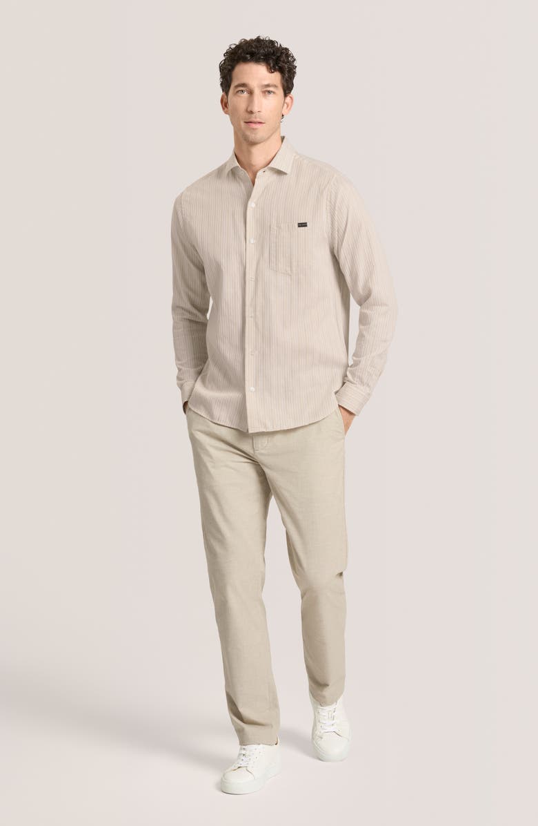 Ted Baker Stripe Long Sleeve Button-Up Shirt, Alternate, color, Oxford Tan