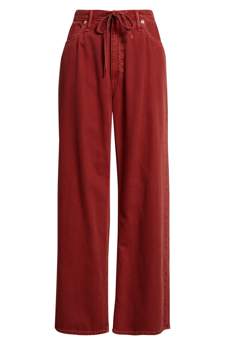 rag & bone Featherweight Phoebe Drawstring Wide Leg Jeans, Alternate, color, Sienna Stne