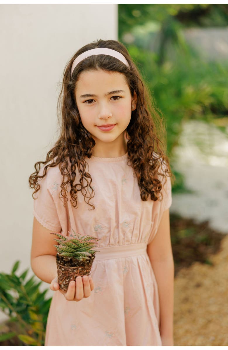 Ely's & Co. Looms Holland Collection - Girls Embroidered Floral Short Sleeve Dress, Alternate, color, Pink