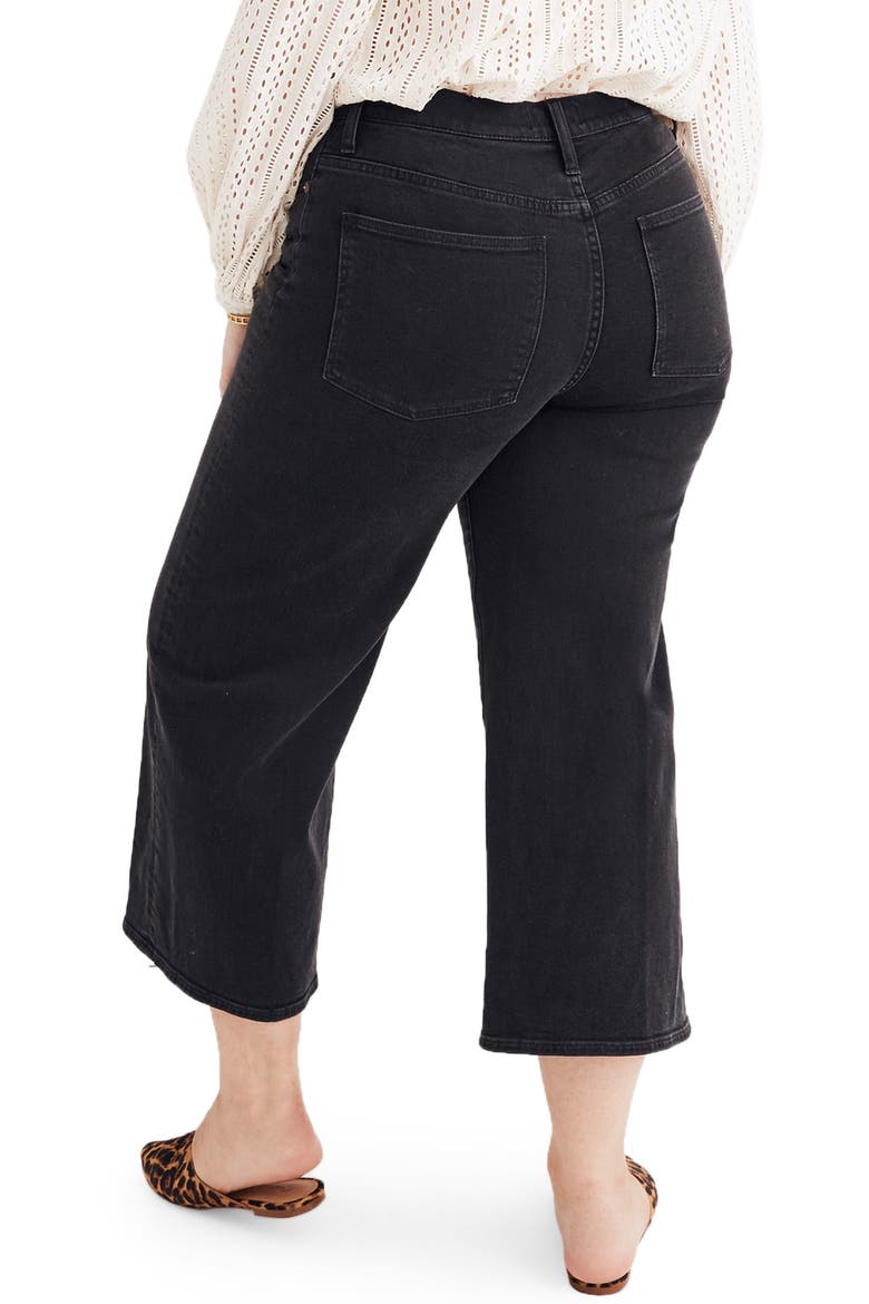 Button Fly Crop Wide Leg Jeans, Alternate, color, LUNAR
