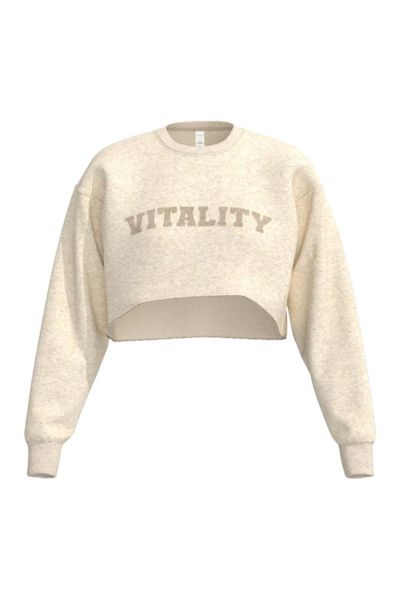 Cozy Raw Hem Crop, Alternate, color, Oat Marl