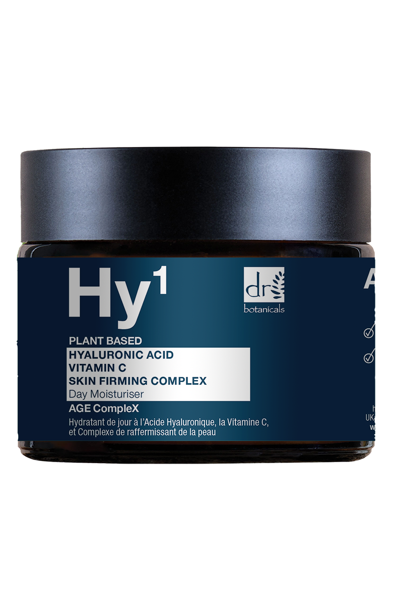 DR BOTANICALS Hyaluronic Acid 1% & Vitamin C 1% & Skin Firming Complex 1% Day Moisturiser 60ml, Main, color, White