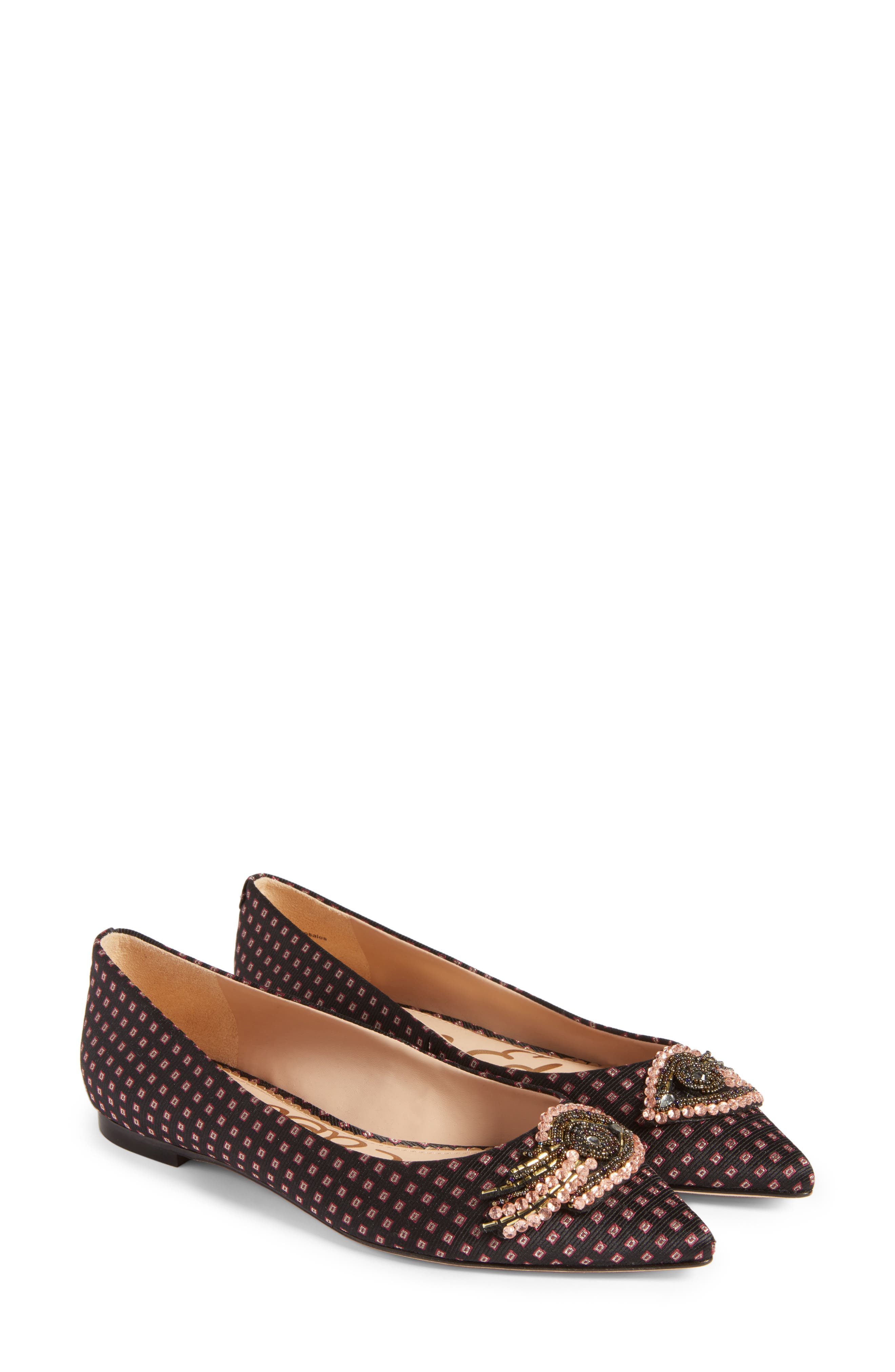 Rafaella Pointy Toe Ballet Flat, Main, color, BLACK MULTI