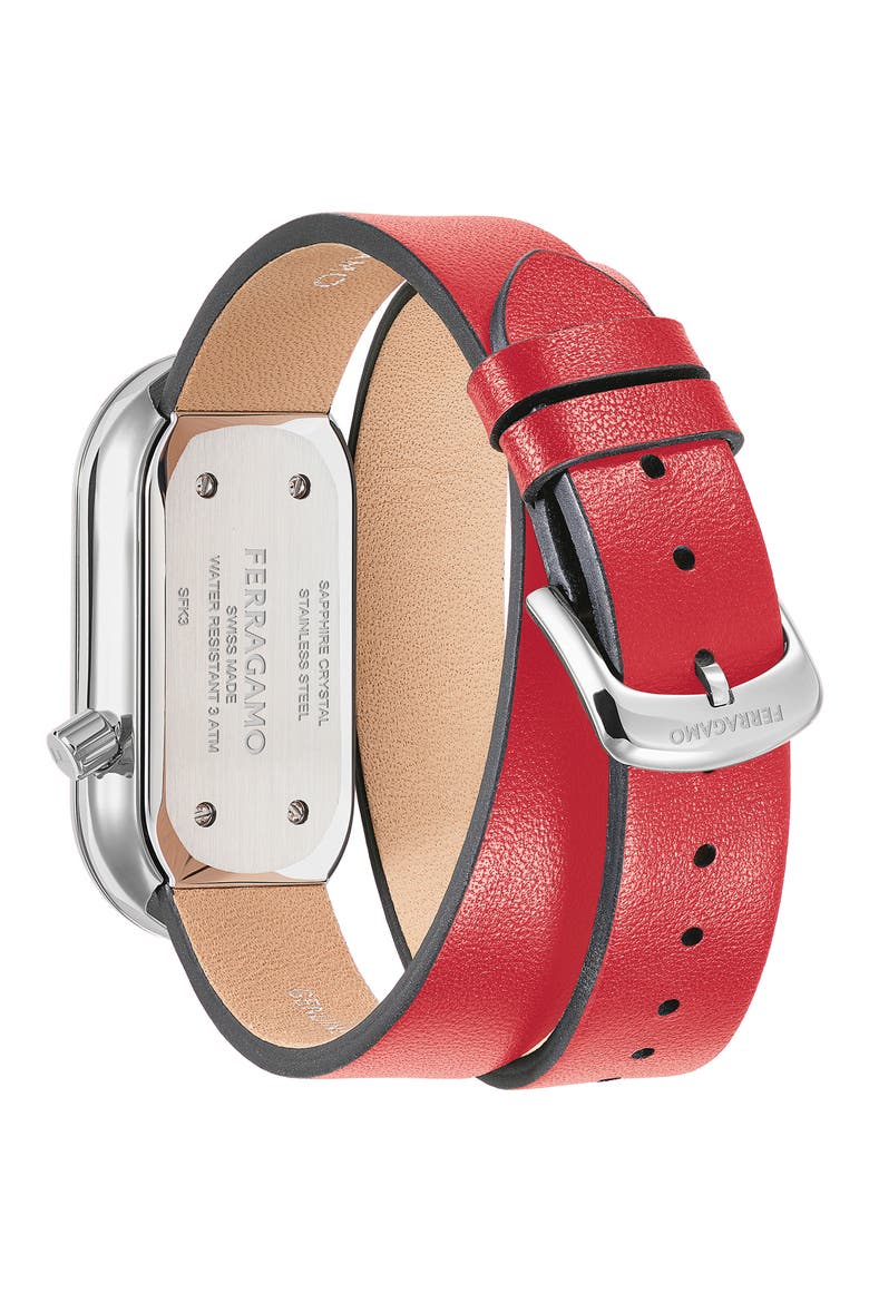 Curve Leather Strap Watch, 23mm x 46mm, Alternate, color, STAINLESS STEEL