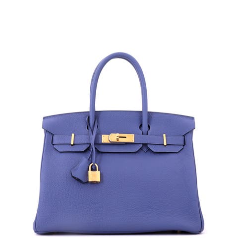 Birkin Handbag Blue Togo with Gold Hardware 30