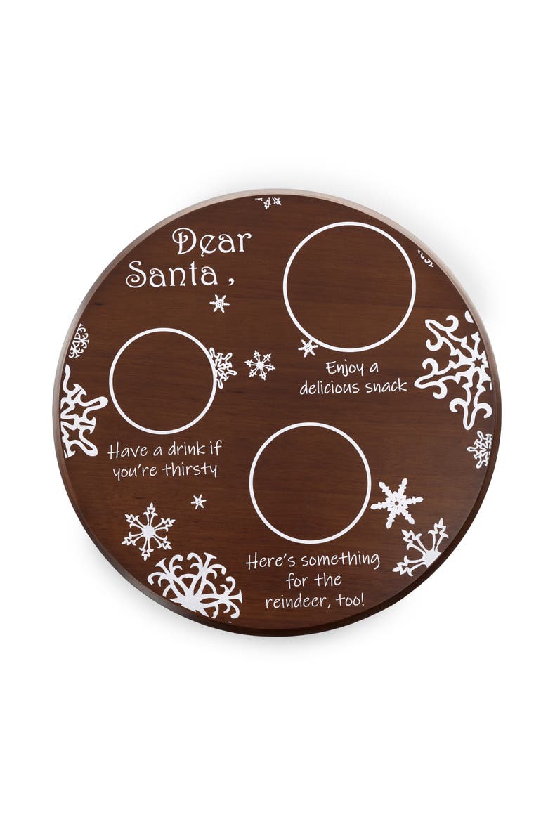 Dear Santa Milk & Cookies Serving Tray, Alternate, color, Stained Parawood