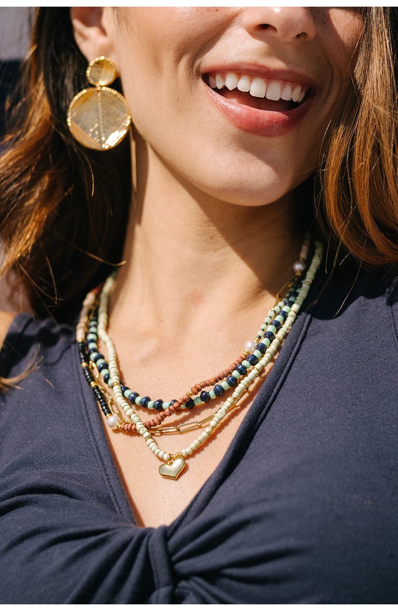 Noonday Kindred Heart Necklace, Alternate, color, Gold