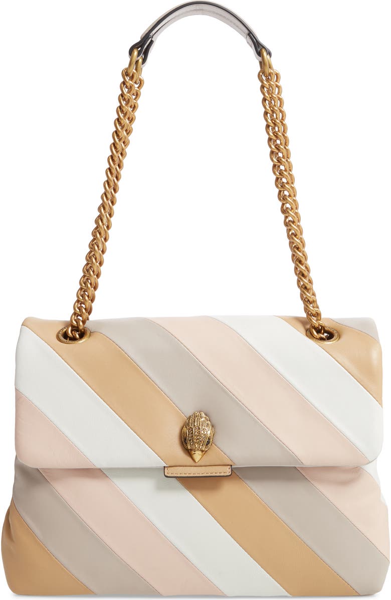 Kurt Geiger London Kensington Stripe Leather Shoulder Bag, Main, color,