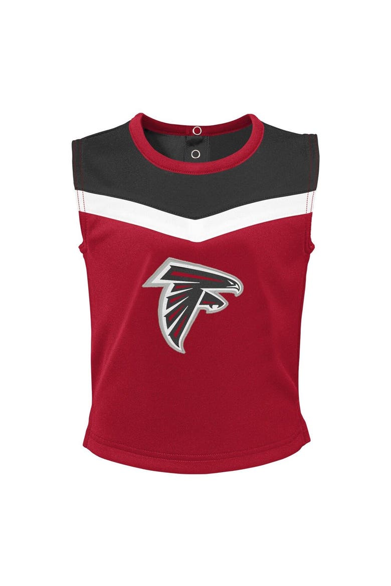 Girls Toddler Red Atlanta Falcons Spirit Cheer Two-Piece Cheerleader Set with Bloomers, Alternate, color, Red