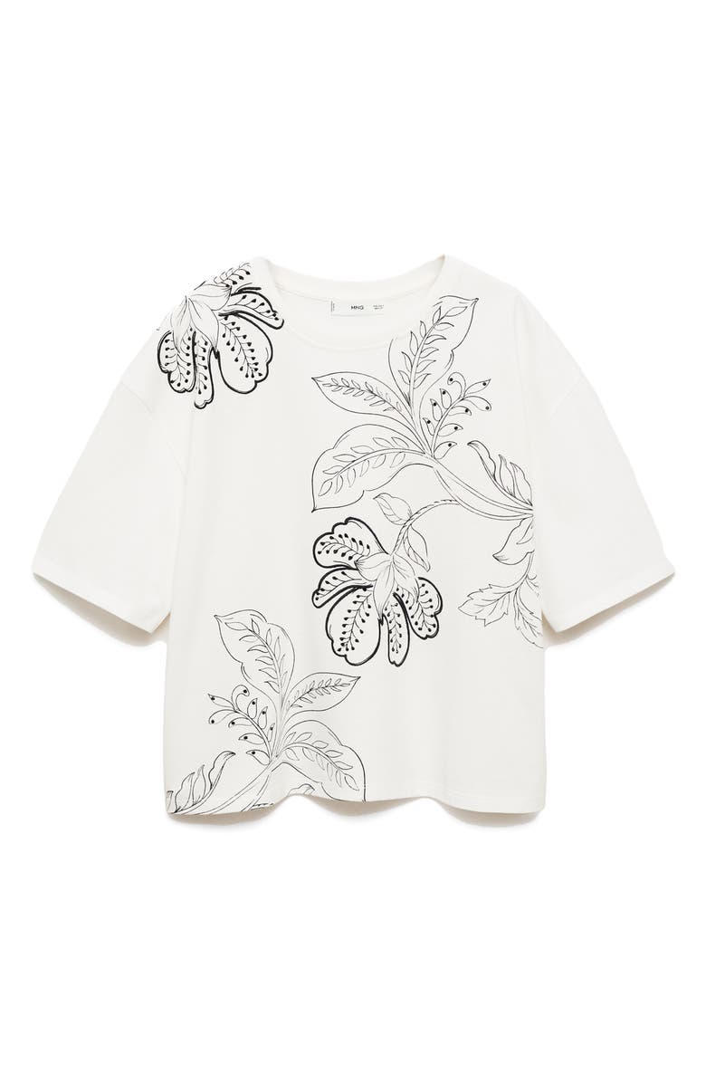 MANGO Floral Print T-Shirt, Alternate, color, 