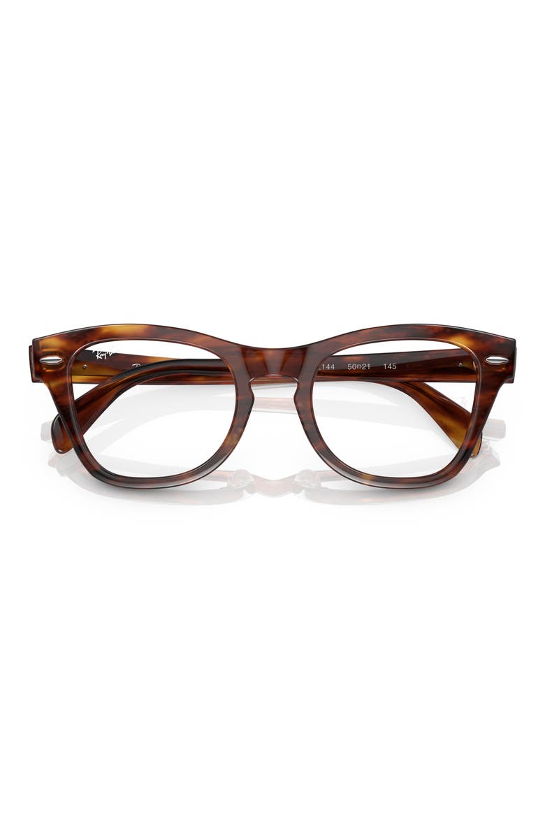 RX0707V 50mm Square Optical Glasses, Alternate, color, STRIPED HAVANA