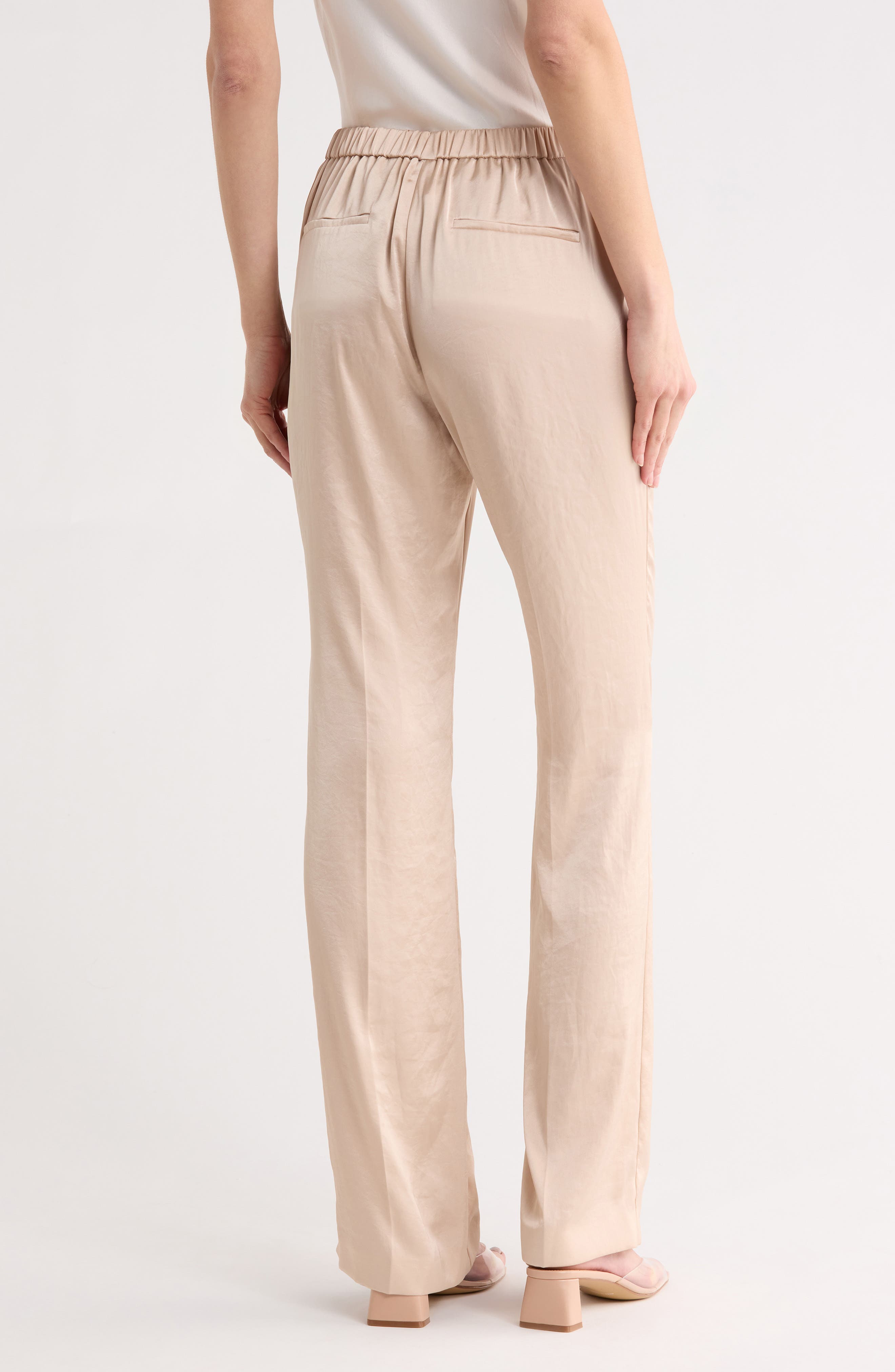 Slim Fit Crushed Satin Pants - image 2