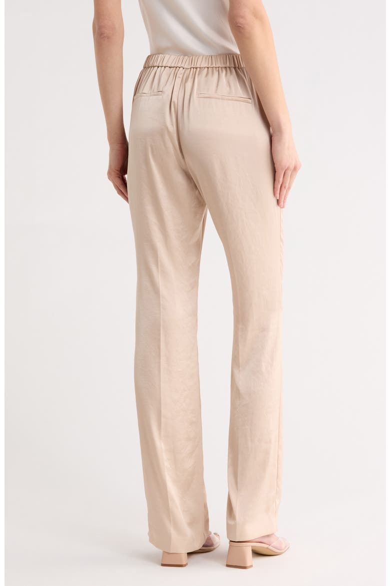 Slim Fit Crushed Satin Pants, Alternate, color, SOFT GOLD