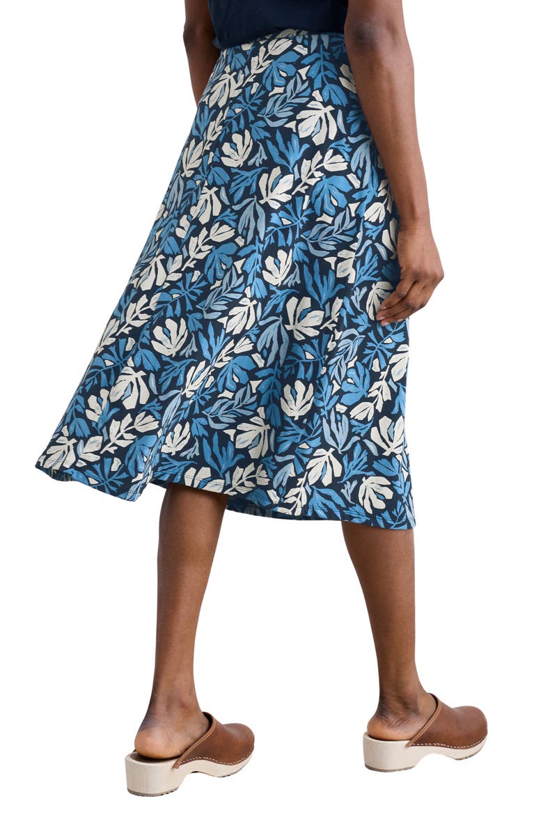 Rose A-Line Stretch Organic Cotton Midi Skirt, Alternate, color, CUT OUT SEAWEED MARITIME