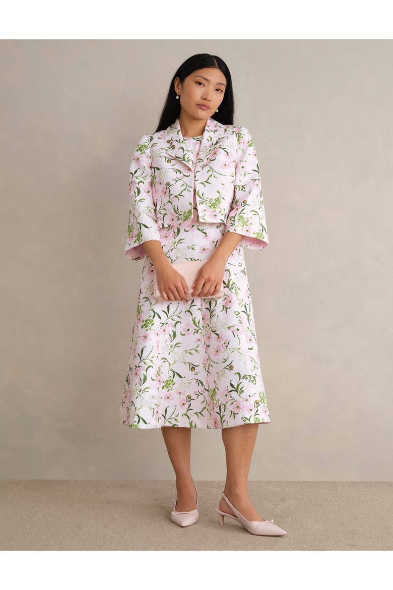 Lana Cropped Floral Jacket, Alternate, color, Pale Pink Multi