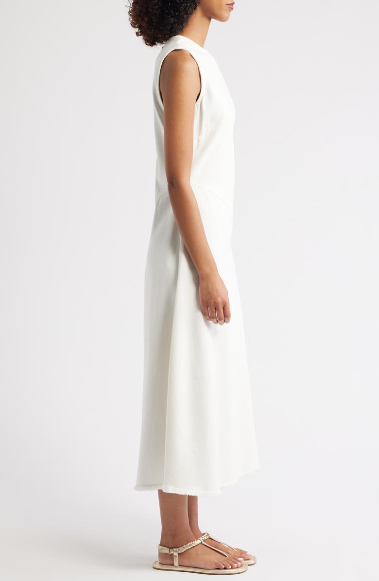 NEXT Asymmetricc Seam Cotton Blend Denim Maxi Dress, Alternate, color, Neutral