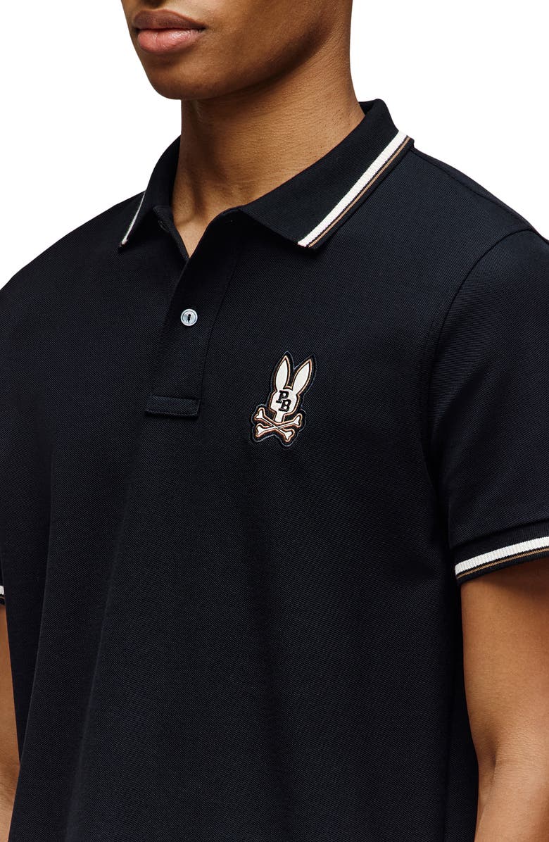 Psycho Bunny Wade Pima Cotton Piqué Polo, Alternate, color, Black