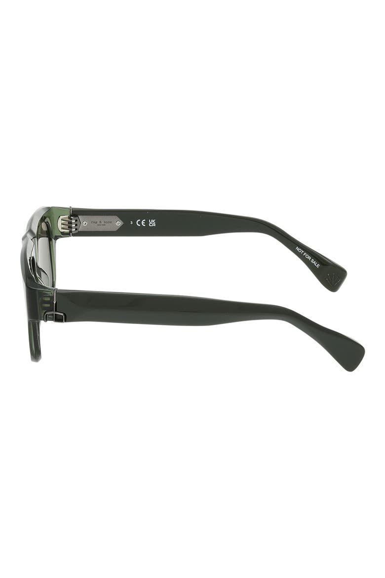 53mm Square Sunglasses, Alternate, color, CRYSTAL OLIVE / GREEN LENSES