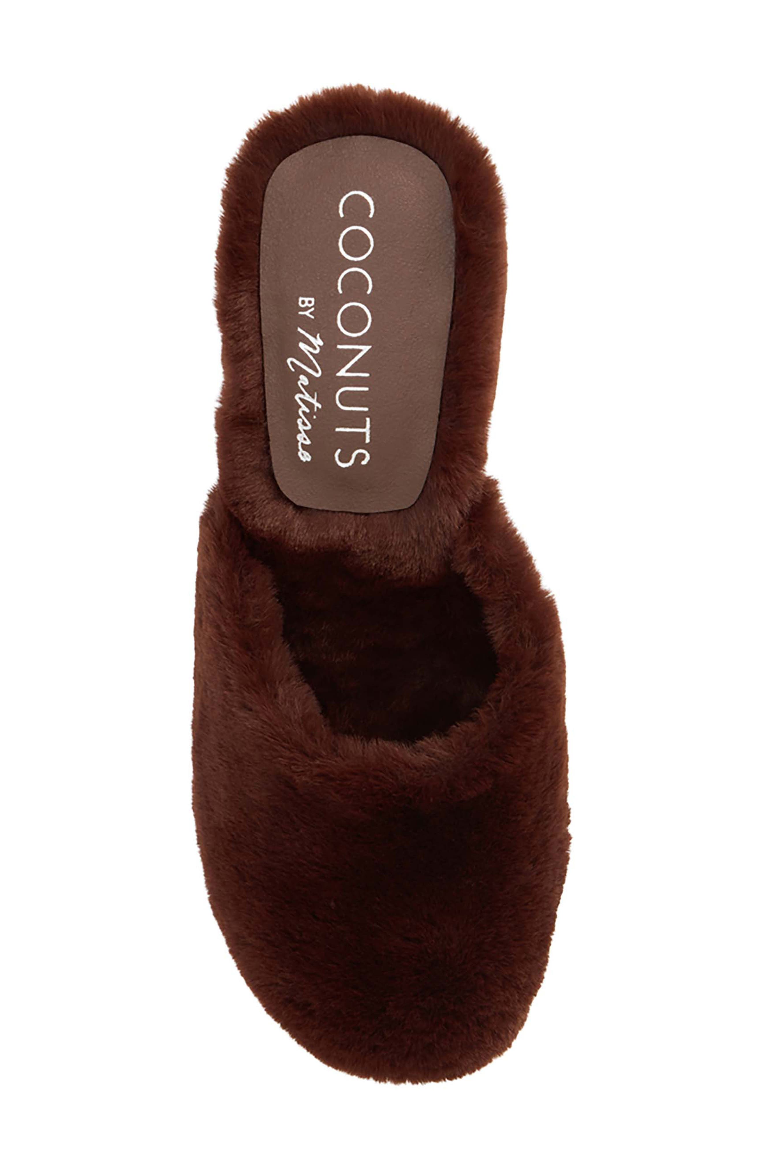 Teddy Faux Fur Mule, Alternate, color, CHOCOLATE