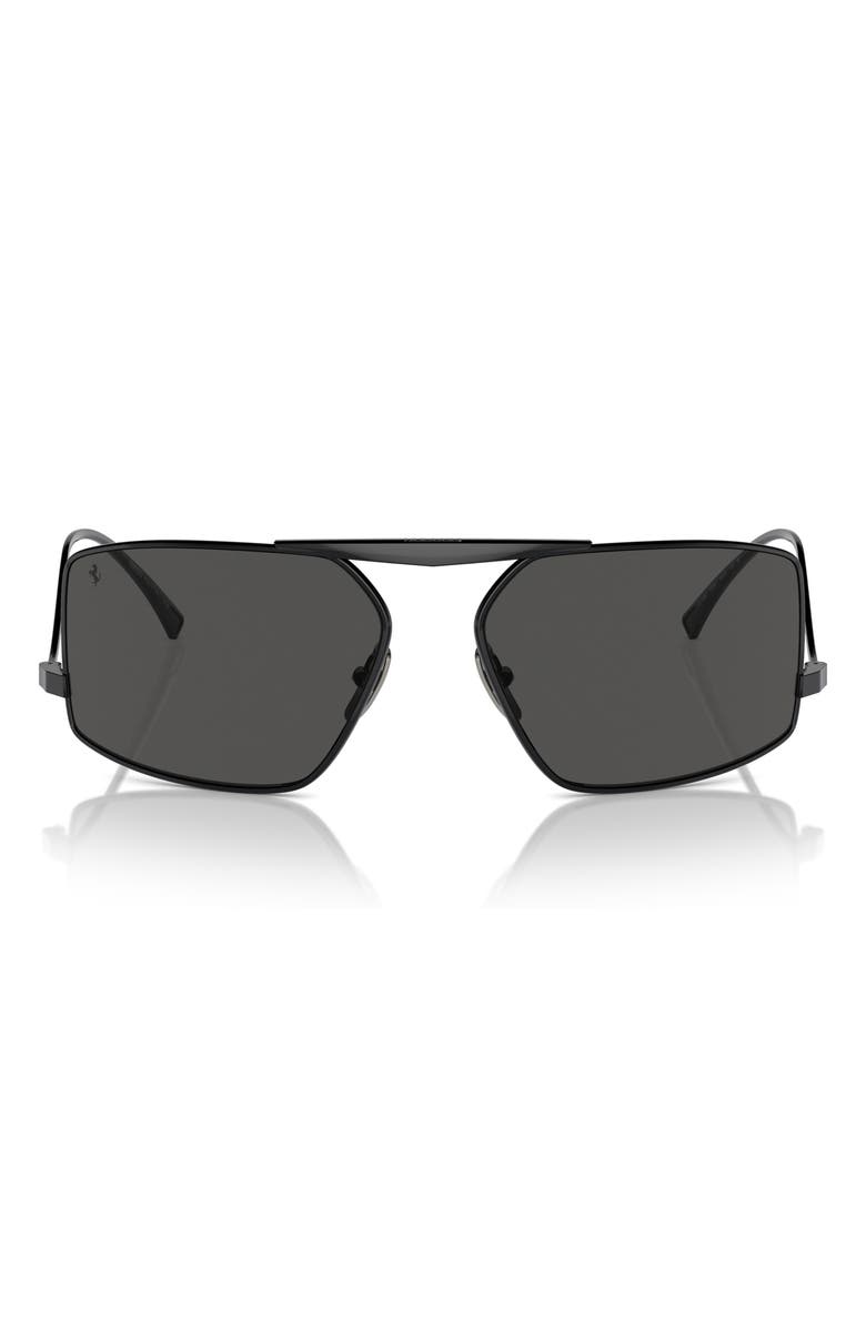 Scuderia Ferrari 64mm Oversize Rectangular Sunglasses, Main, color, Black / Grey