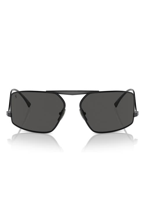 Scuderia Ferrari 64mm Oversize Rectangular Sunglasses In Black