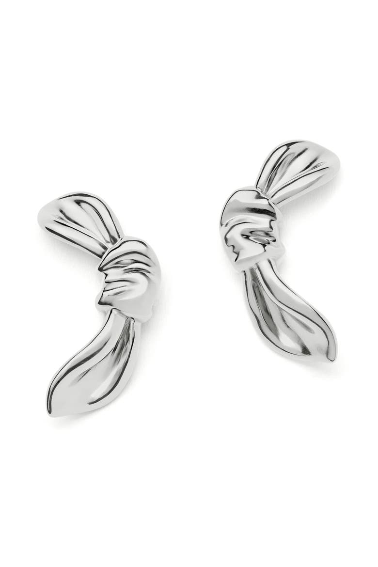 Mark Gong Bow Oversized Stud Earrings, Main, color, SILVER