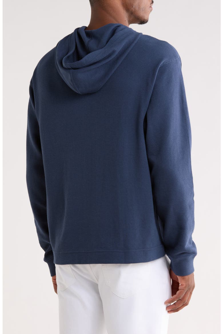 Long Sleeve Boxy Waffle Knit Hoodie, Alternate, color, NAVY SPELLBOUND