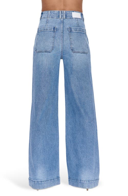 Pistola Lana Double Button Wide Leg Jeans In Blue