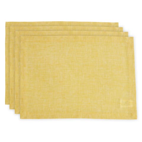 Linen Placemats Set of 4, 14 x 19 Inch for Dining Table, Holiday and Everyday Table Decor - Athena
