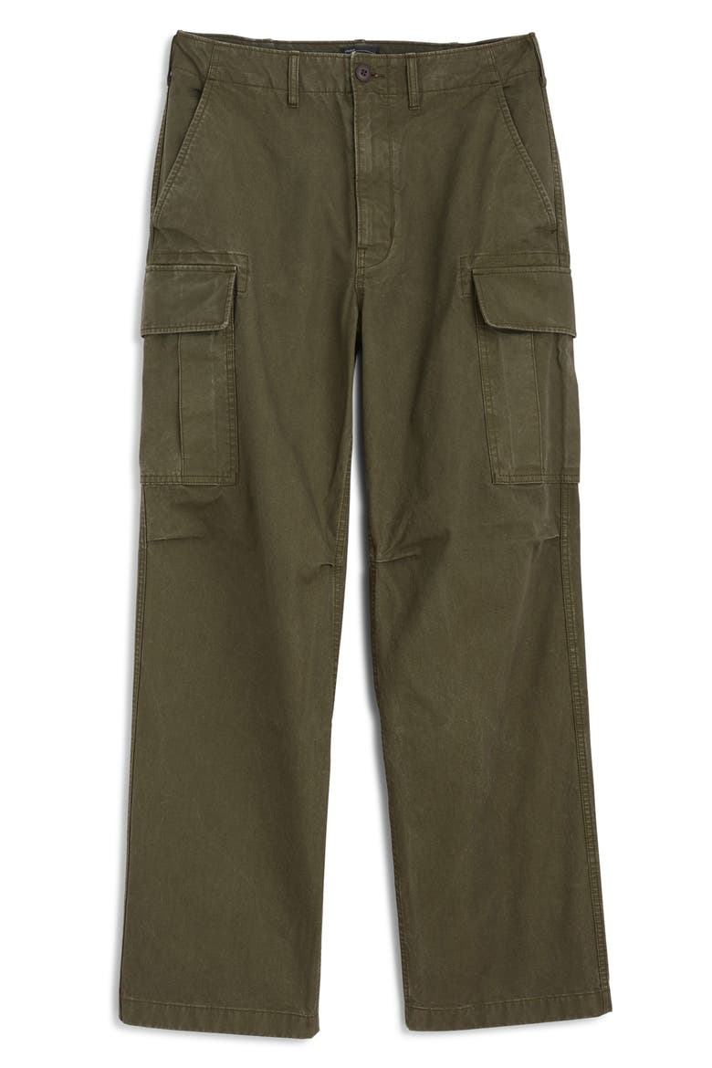 Straight Leg Cotton Cargo Pants, Alternate, color, OLIVE DRAB