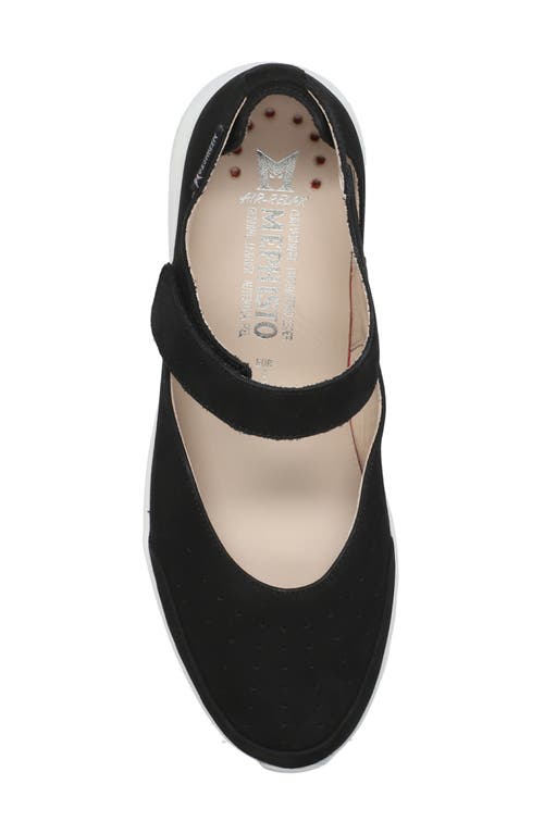 Mephisto Marsia Mary Jane Flat In Black/white