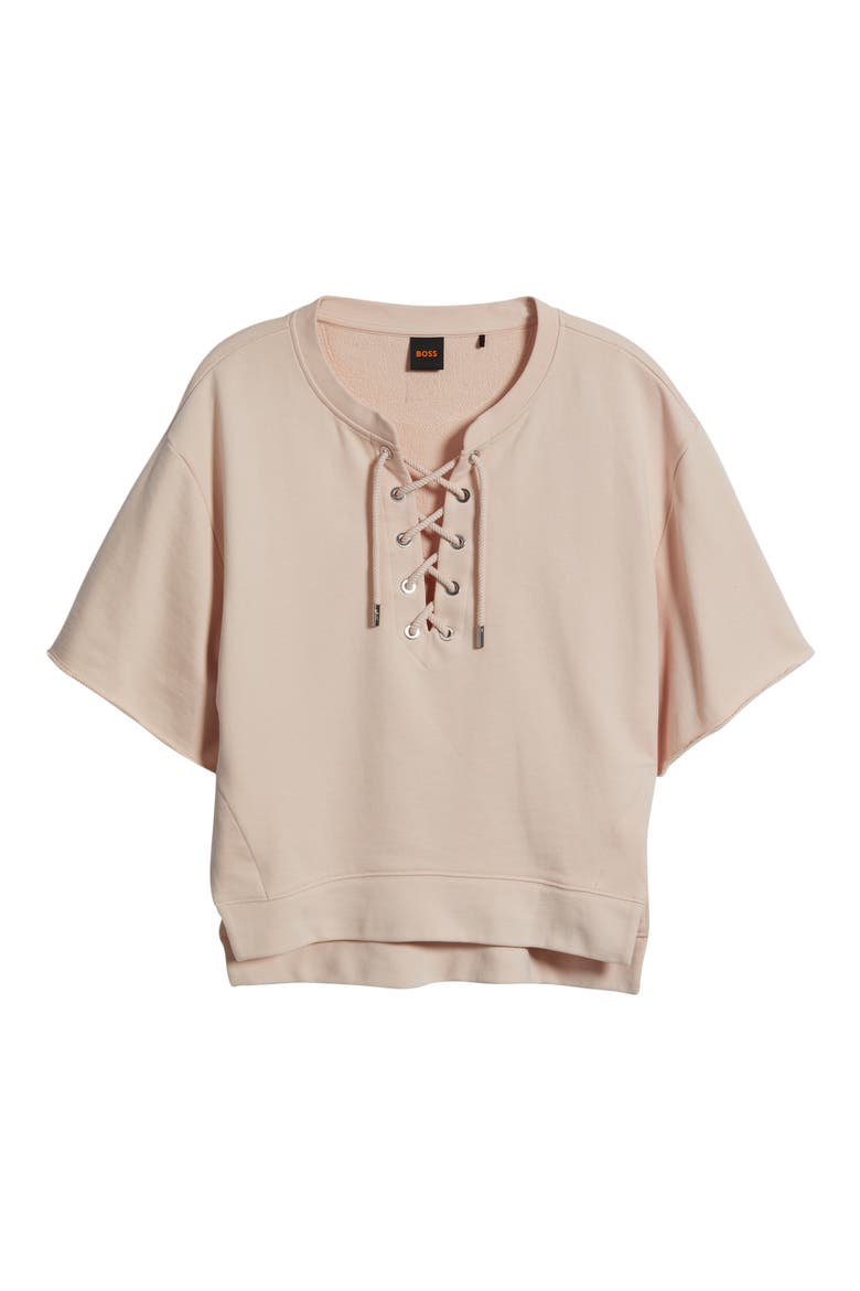 French Terry Top, Alternate, color, CREAM ROSE