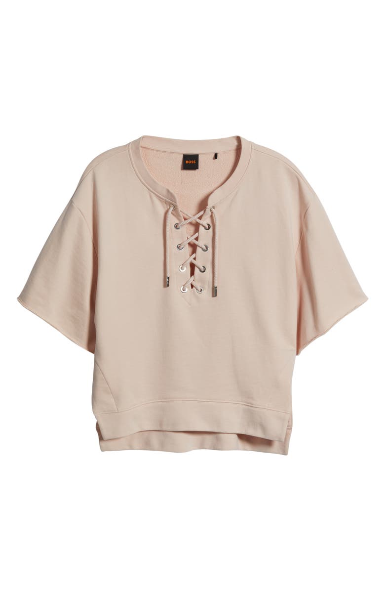 BOSS Orange French Terry Top, Alternate, color, Cream Rose