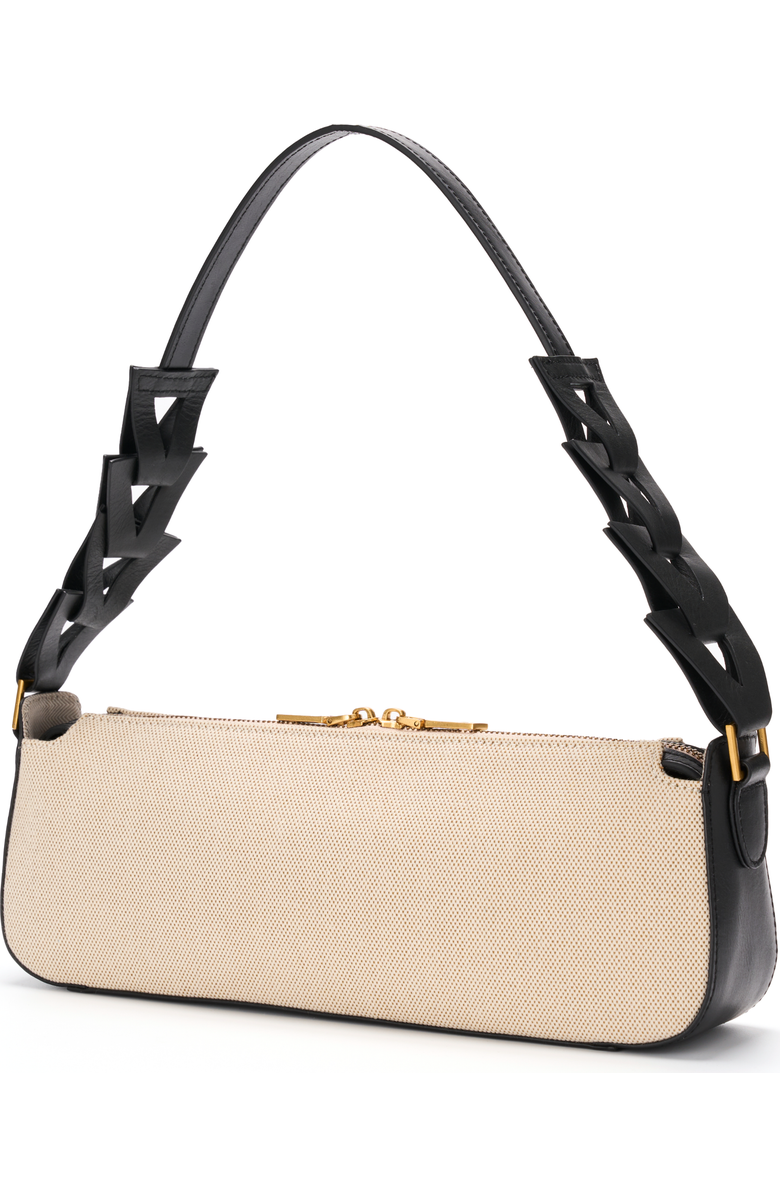 JURGI MANO Canvas and Leather Shoulder Bag, Main, color, Beige/Black