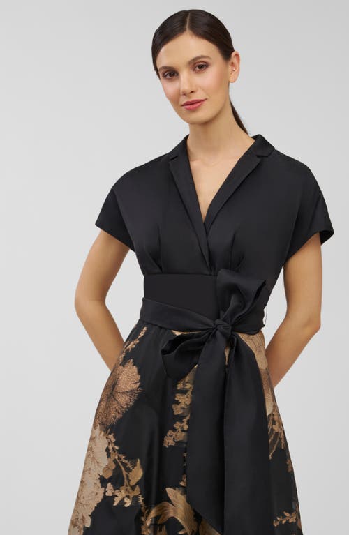 Kay Unger Samira Tie Belt Gown In Black