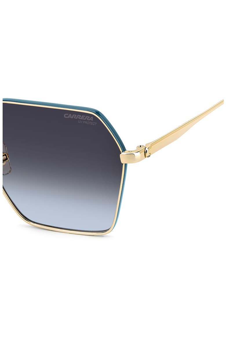 60mm Gradient Rectangular Sunglasses, Alternate, color, GOLD TEAL/ DARK GREY