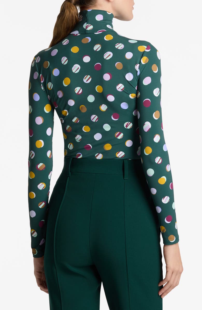 St. John Collection Nuda Collage Dot Turtleneck Top, Alternate, color, 