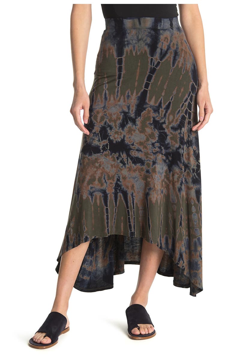 GO COUTURE Printed High/Low Skirt, Main, color, 
