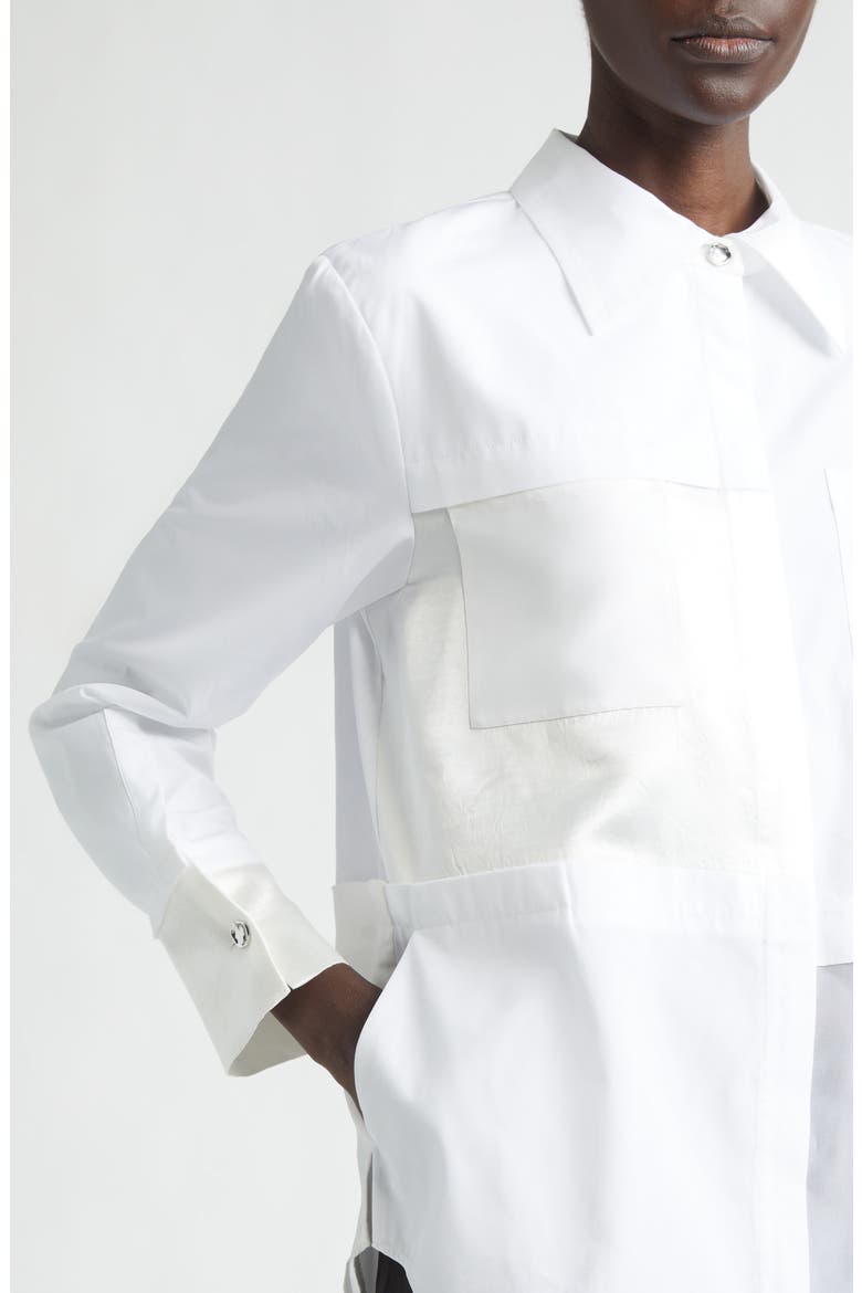 Collage Zip-Up Shirt, Alternate, color, WHITE
