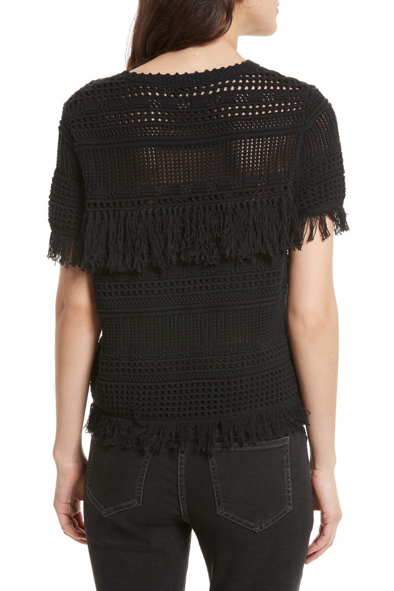 Miwok Crochet Top, Alternate, color, BLACK